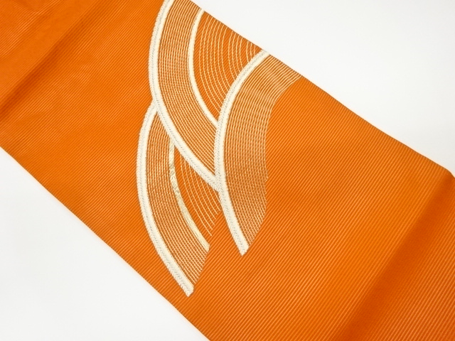 絽曲線模様刺繍名古屋帯